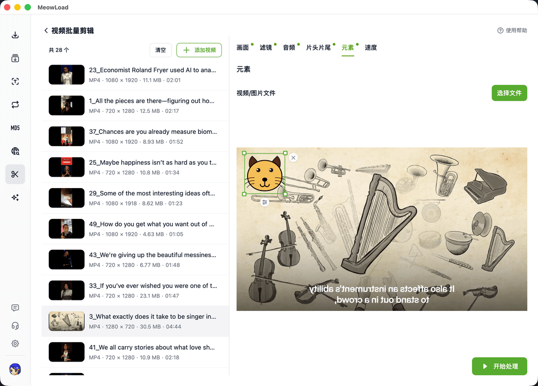 视频批量加水印